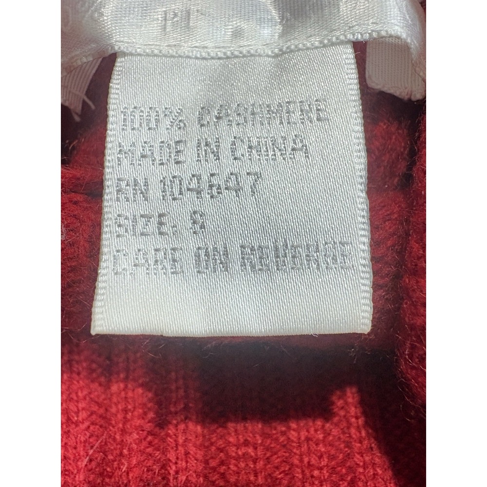 Keira 2ply 100% Cashmere Cable Knit Pullover Turtleneck Red, Women's Small - Picture 13 of 13